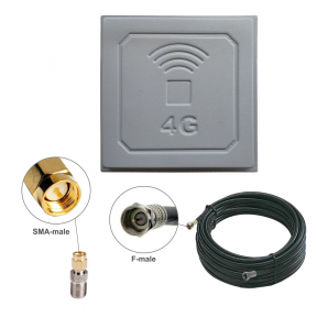 Комплект посилення сигналу 3G/4G LTE R-Net Квадрат-17 17 dBi + кабель 20 метрів + перехідник SMA