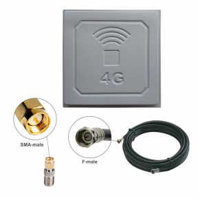 Комплект посилення сигналу 3G/4G LTE R-Net Квадрат-17 17 dBi + кабель 10 метрів + перехідник SMA
