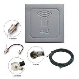 Комплект посилення сигналу 3G/4G LTE R-Net Квадрат-17 17 dBi + кабель 5 метрів + перехідник TS9