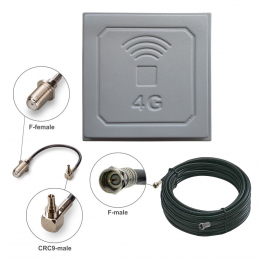 Комплект посилення сигналу 3G/4G LTE R-Net Квадрат-17 17 dBi + кабель 20 метрів + перехідник CRC9